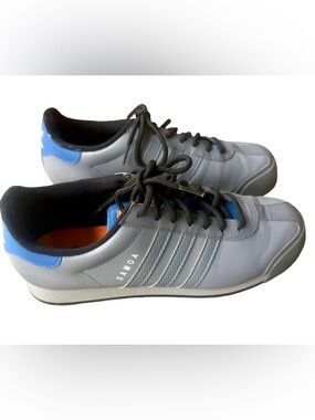 adidas Samoa Gray Sneakers with Blue Accents